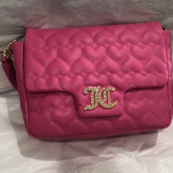 Juicy Couture juicy pink Brighter than a diamond gold chainlink shoulder bag new - Picture 1 of 16